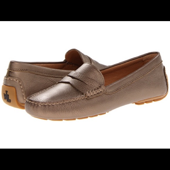 Ralph Lauren Classic Gold-Tone Loafers 7.5