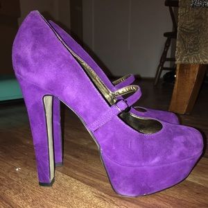 ALDO royal purple suede heels size 10