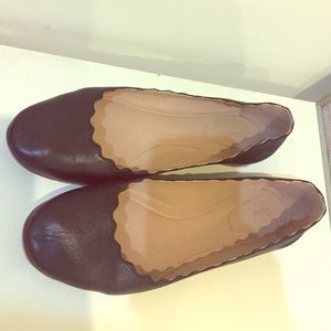 Black Chloe Scalloped Ballet Flat