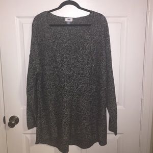 Marbled black sweater tunic