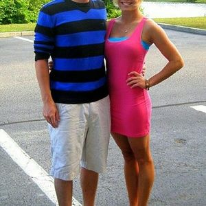Hot pink tank top dress