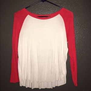 Red baseball tee