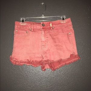 Orange fringe shorts