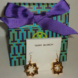 Authentic Tory Burch  Geo Star  Dangling Earrings