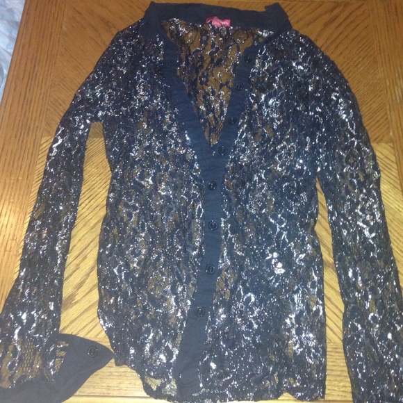 Lace button up