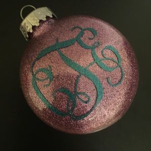 Monogrammed Glitter Christmas Ornaments