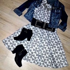 Sold elsewhere skater dress demask, modcloth style