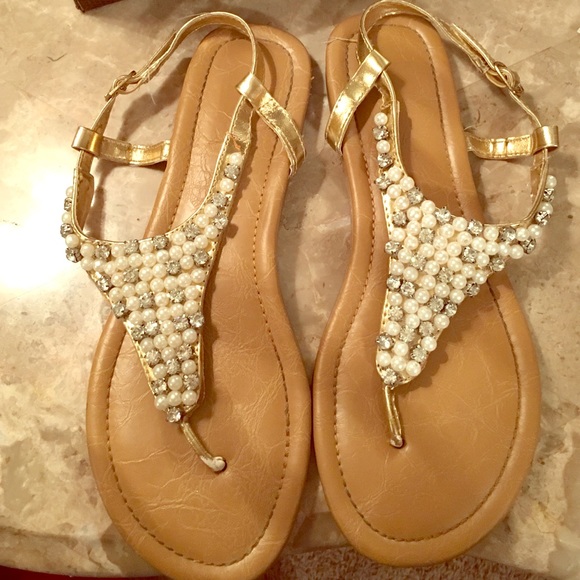 Rhinestone & Pearl Sandals