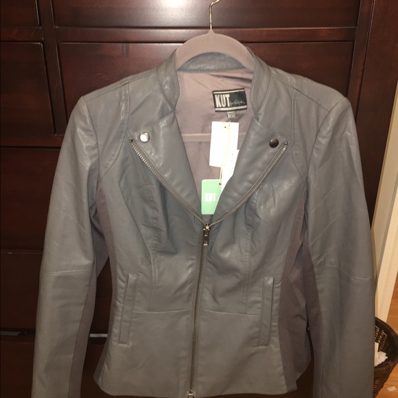 Grey faux leather jacket