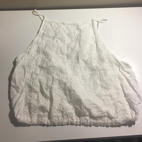 Brandy Melville white lace tank top