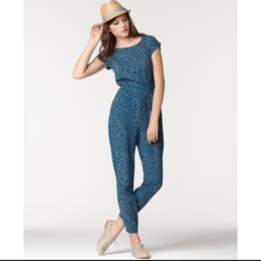 LAST CHANCE Bar III Teal and Beige Jumpsuit