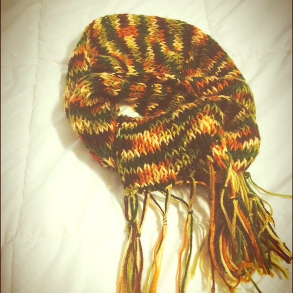 Multi color in earth colors handmade thin scarf