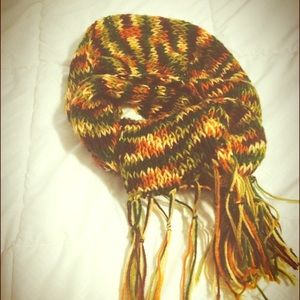 Multi color in earth colors handmade thin scarf