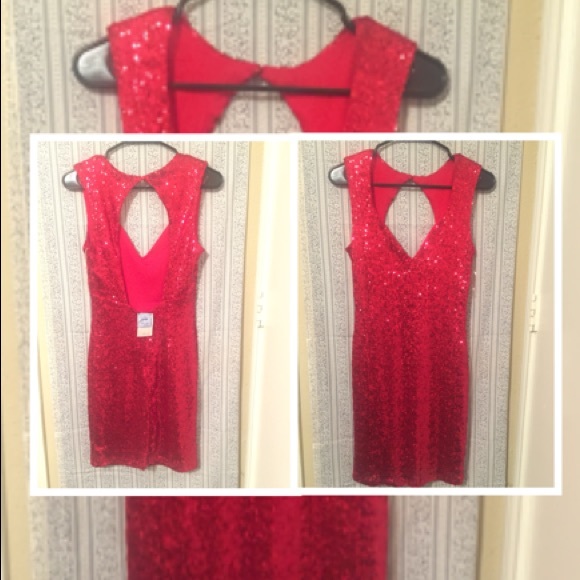 V-neck Sequin Dress