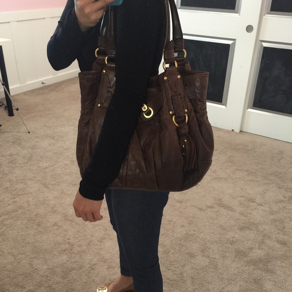 Juicy Couture Shoulder Handbag Brown Plum