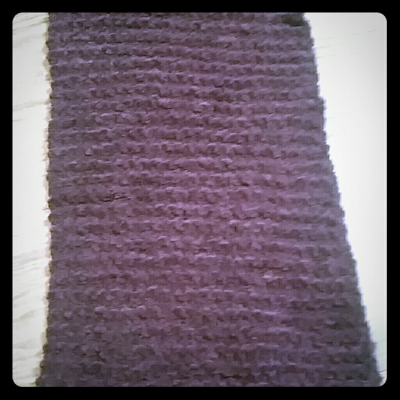 Hand-knit extra long purple scarf