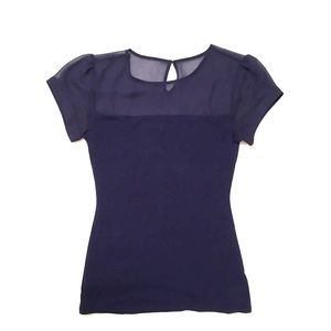Dark blue sheer tee