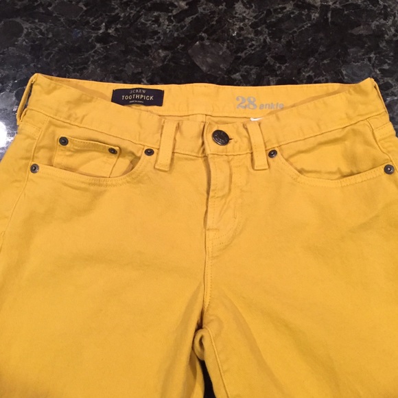 J Crew mustard toothpick jean