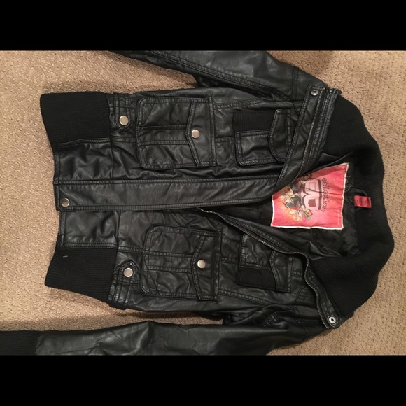 Black leather jacket