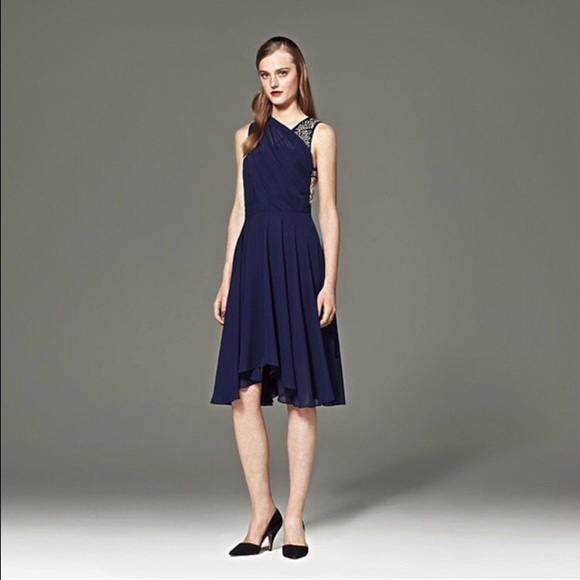 3.1 Phillip Lim navy gold sequin chiffon dress - Picture 2 of 4
