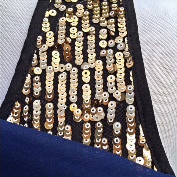 3.1 Phillip Lim navy gold sequin chiffon dress - Picture 4 of 4