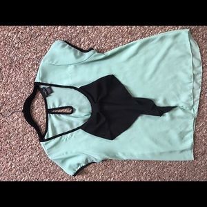Mint shirt with bow
