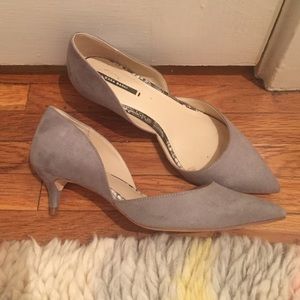 Gray suede d'orsay mini pump size 7/37 ZARA
