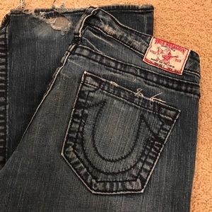 True Religion 30 faded wash flare