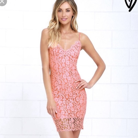Lulus pink lace dress