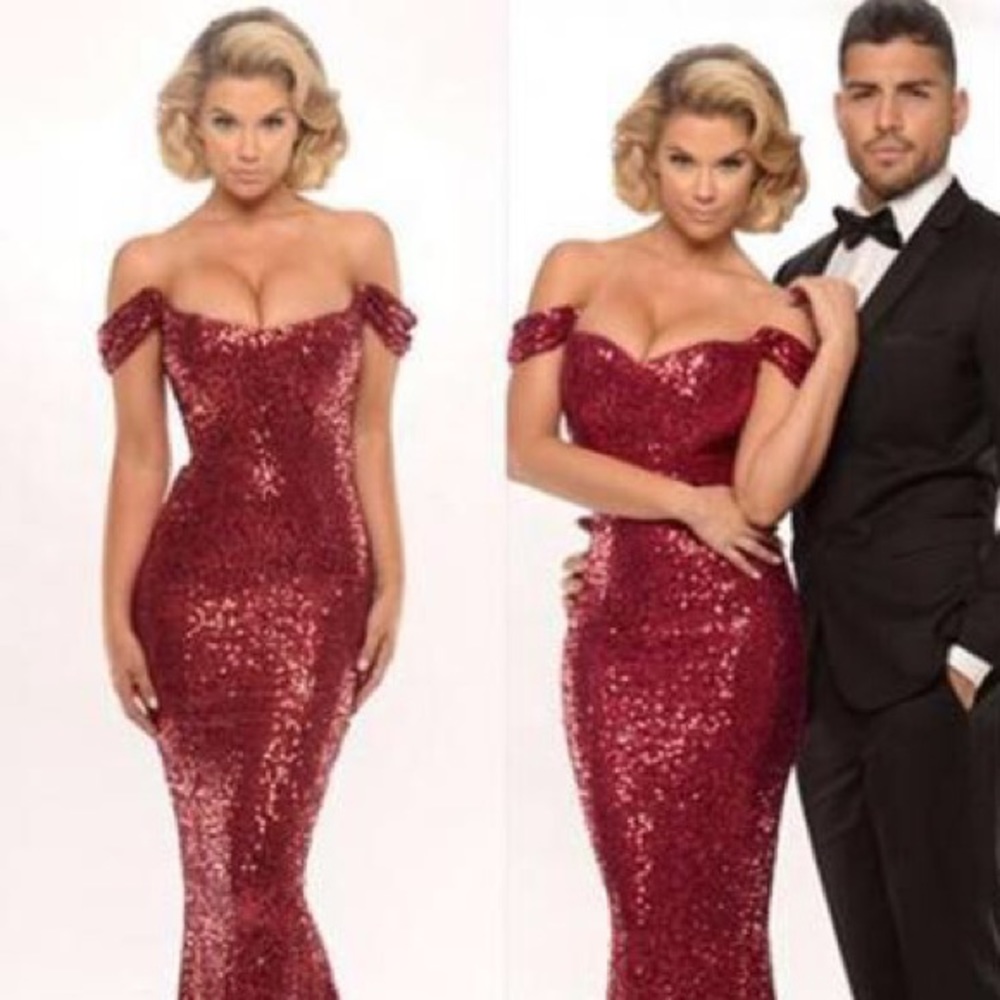 VINTAGE NADINE💃🏻RED SEQUIN MERMAID DRESS❤️