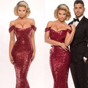 VINTAGE NADINE💃🏻RED SEQUIN MERMAID DRESS❤️