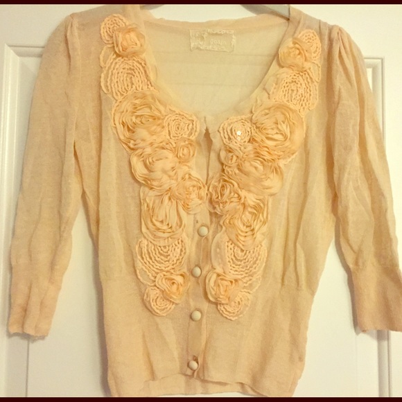 Anthropology sweat with floral detail xsmall