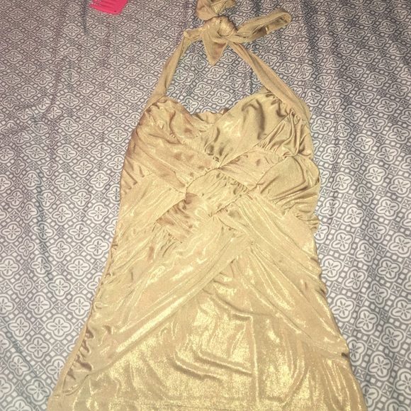 Gold Bebe halter top