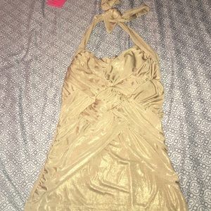 Gold Bebe halter top