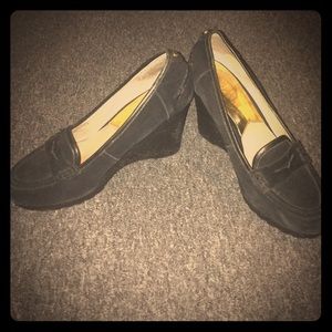 Michael Michael Kors Rory Loafer Suede Wedge Heel!