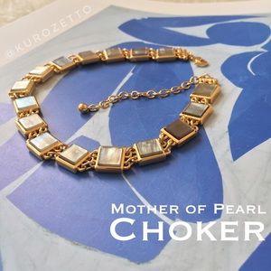 Mother of Pearl and Gold Choker