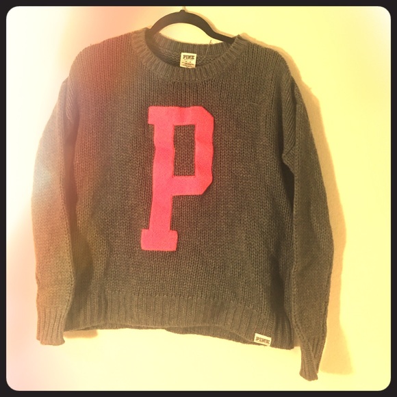 Grey Victoria's Secret pink sweater