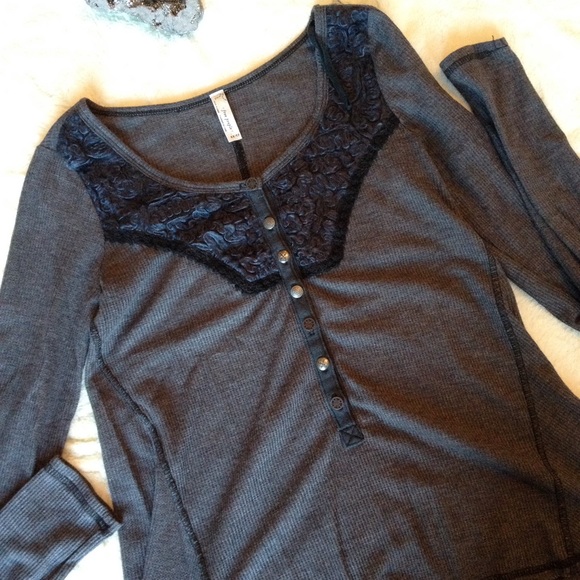 NWOT Free People DIEGO Boho Knit Waffle Henley XS - Picture 3 of 7