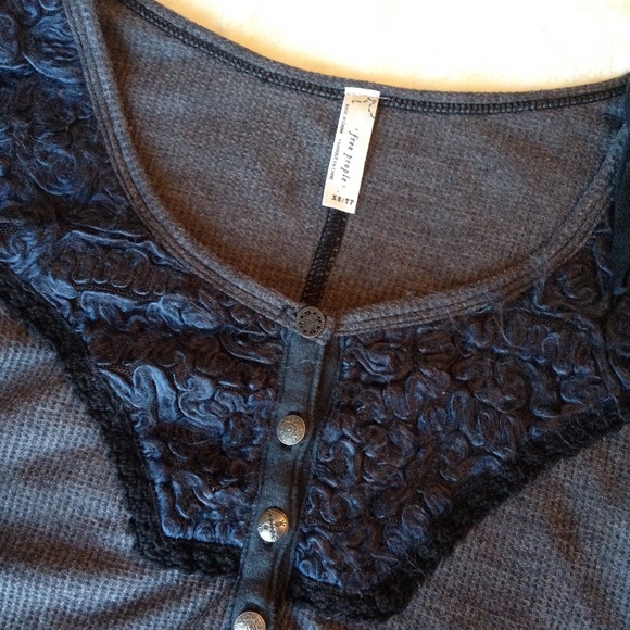 NWOT Free People DIEGO Boho Knit Waffle Henley XS - Picture 5 of 7