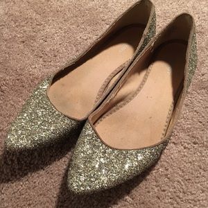 Gold Glittery Ballet Flats