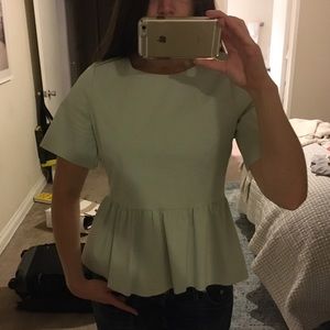 Kate Spade Saturday Peplum Seafoam Top