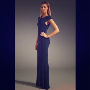 Alice & Olivia navy blue shimmery maxi dress.