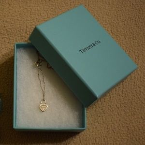 Tiffany's Mini Heart Lock Pendant with Engraving