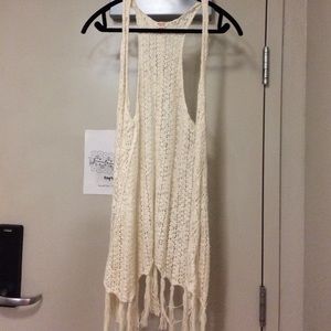 Cream Bohemian-style Knit Vest PRICE REDUCED
