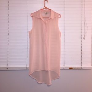 Long flowy sheer peach sleeves top