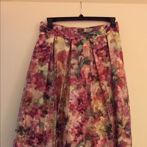 Eliza J. Organza Floral Maxi Skirt w/ pockets