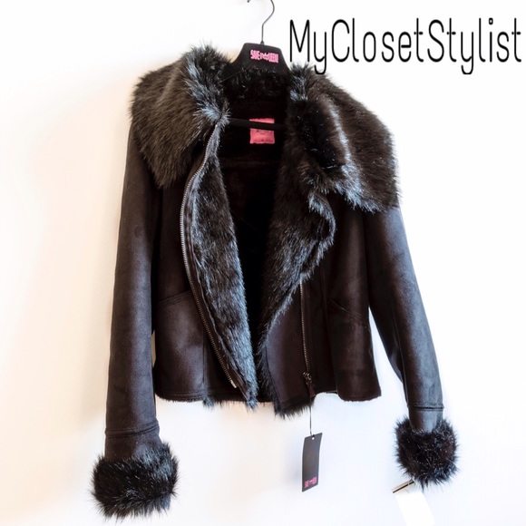 Shearling Beaded $$$ Jacket Fur Coat! S/M NWT vest - Picture 2 of 6
