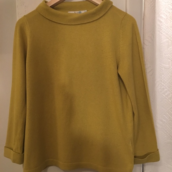Boden mustard cotton roll neck sweater