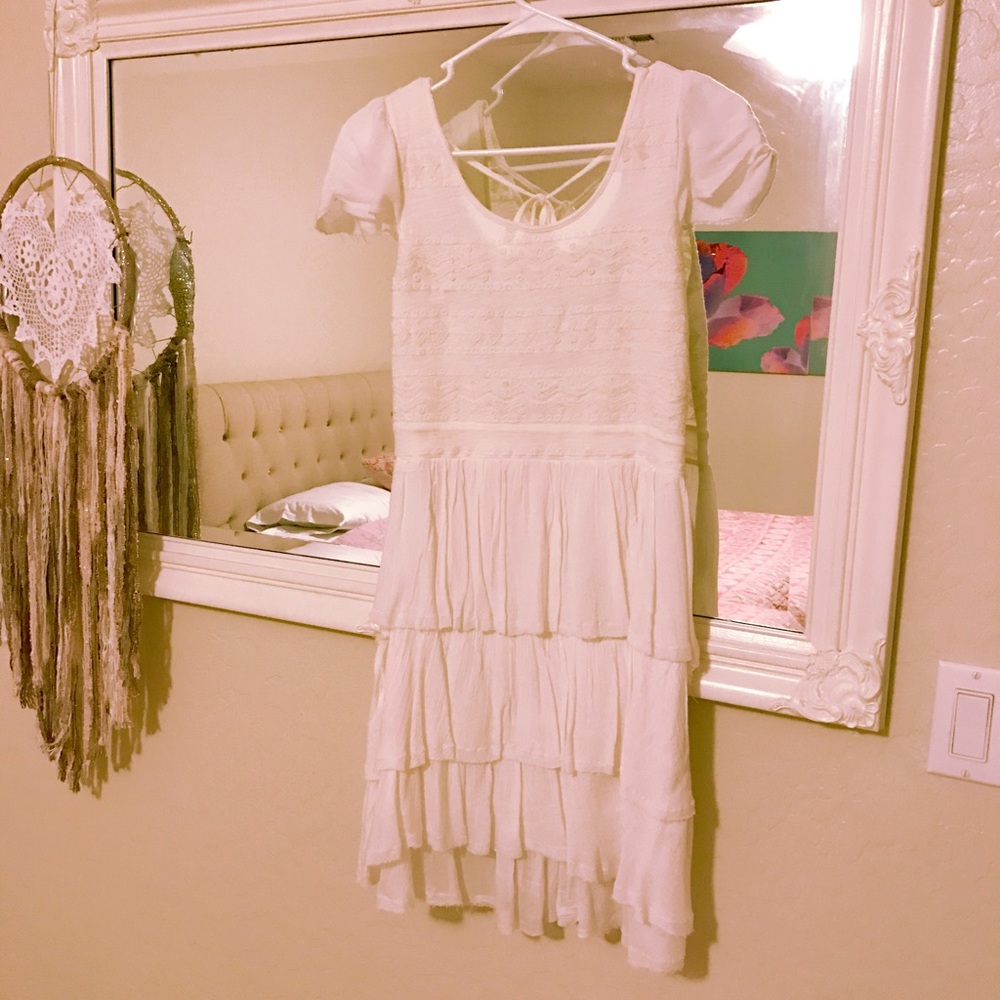 FP ivory ruffled dress