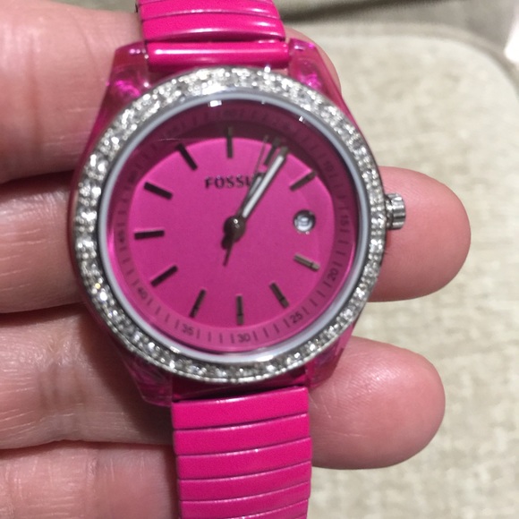 Pink fossil watch